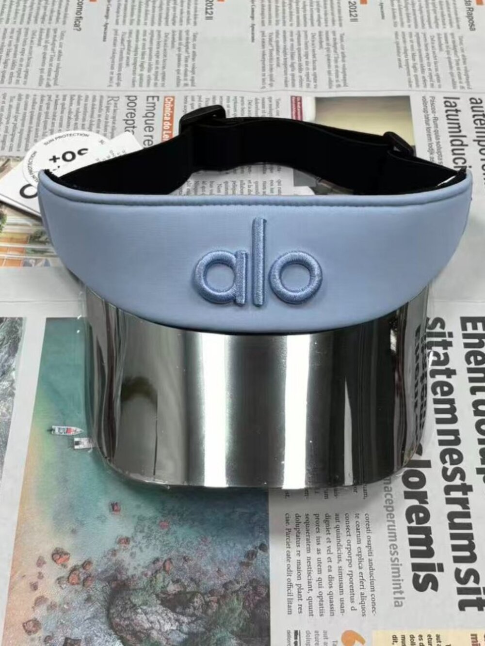 ☀️Alo Yoga Airlift Solar Visor Light Provence Blue Tennis Golf Hat 🖤